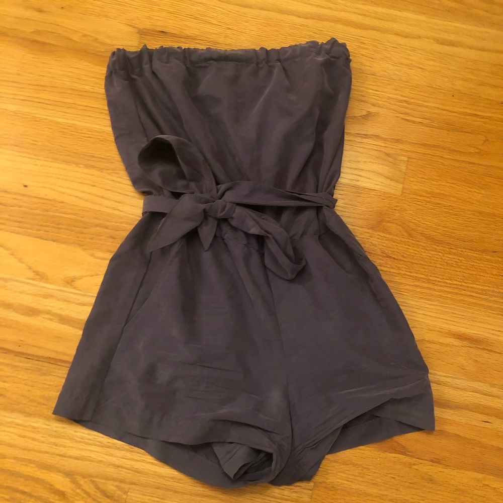 Velvet purple bandeau romper